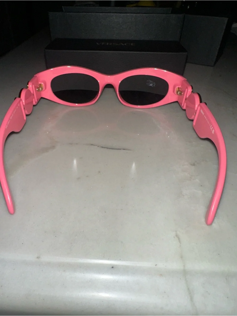 Versace Hot Pink Cat-Eye Sunglasses with Dark Lenses